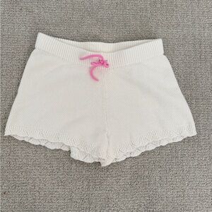 Old Navy Cream Knit Shorts with Pink Accent